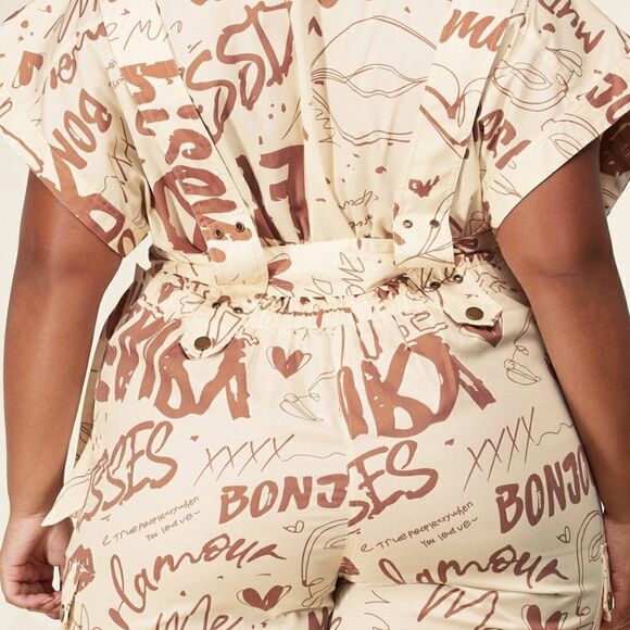 ❤️LOW STOCK! BRAND NEW Plus Size Grafitti Print Jumpsuits - Picture 6 of 9